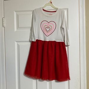 Girls red and white dress
